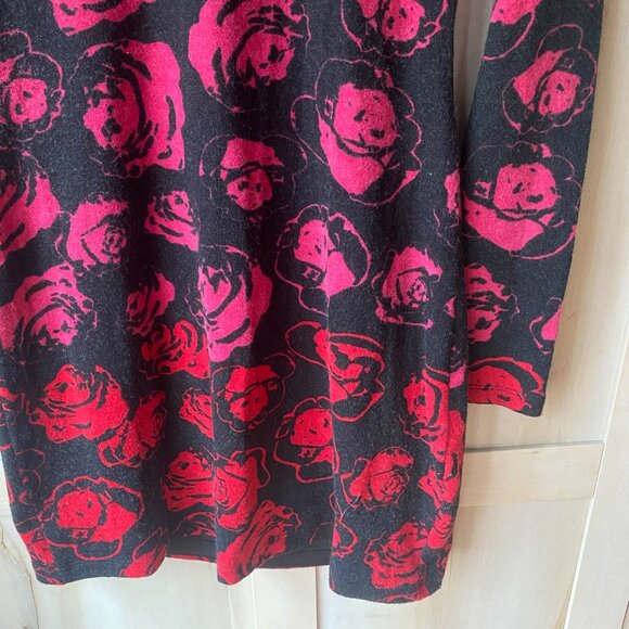 Yumi London Ombre Rose Long Sleeve Lightweight Black Red Sweater Dress M - Picture 5 of 7